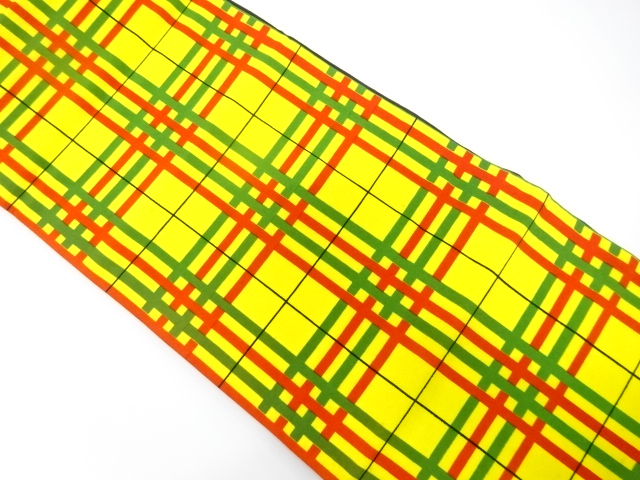 JAPANESE KIMONO / ANTIQUE CHUYA OBI / GRID